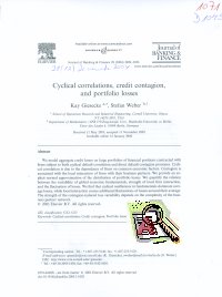 Imagen de la cubierta de Cyclical correlations, credit contagion, and portfolio losses