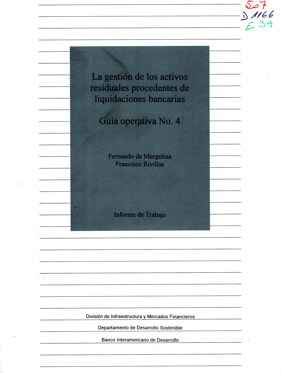 Imagen de la cubierta de La gesti&oacute;n de los activos residuales procedentes de liquidaciones bancarias