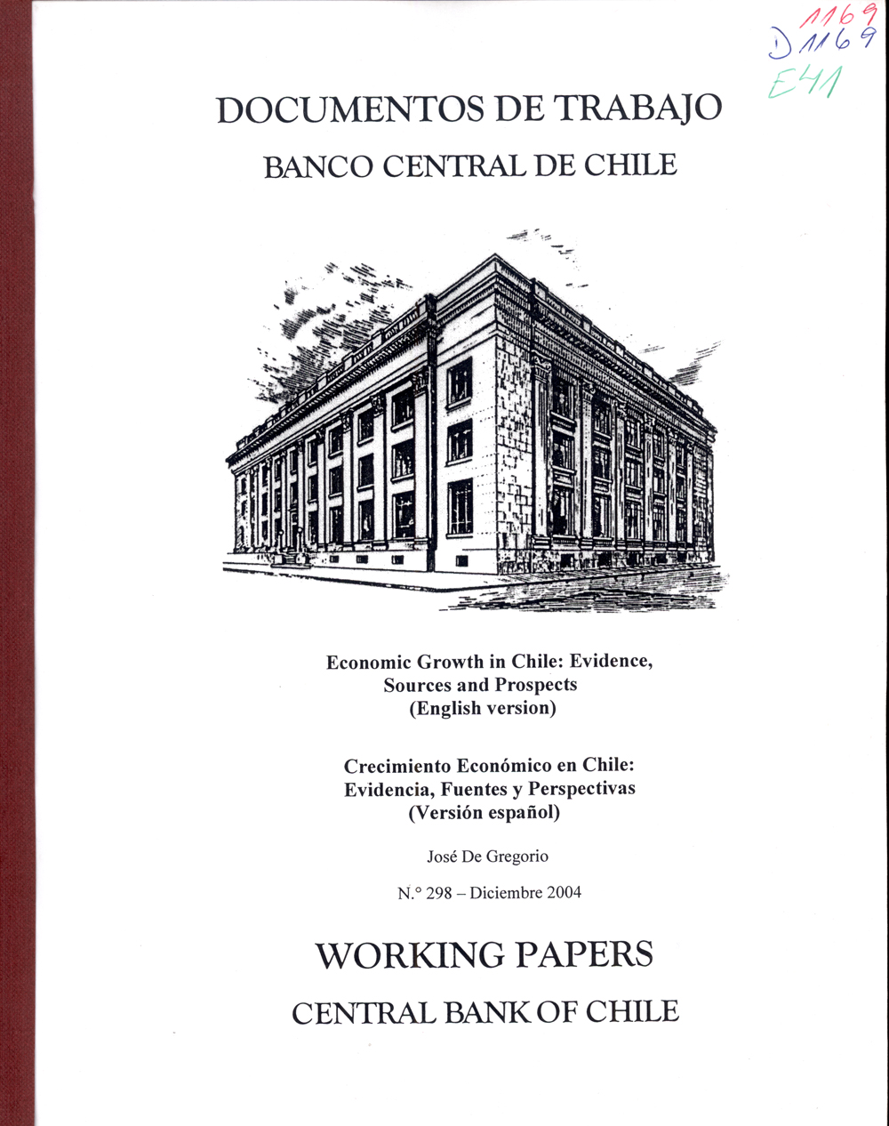 Imagen de la cubierta de Crecimiento Econ&oacute;mico en Chile: Evidencia, Fuentes y Perspectivas
