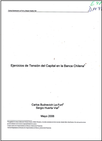 Imagen de la cubierta de Ejercicios de tensi&oacute;n del capital en la banca chilena