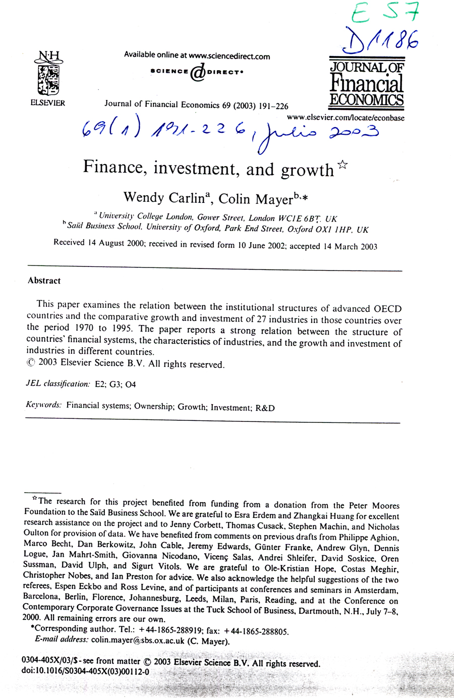 Imagen de la cubierta de Finance, investment, and growth