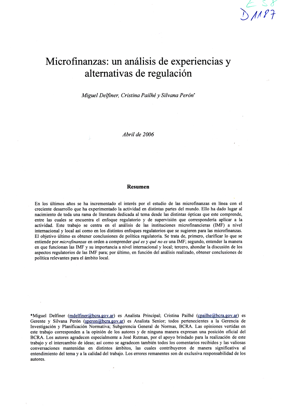 Imagen de la cubierta de Microfinanzas: un an&aacute;lisis de experiencias y alternativas de regulaci&oacute;n