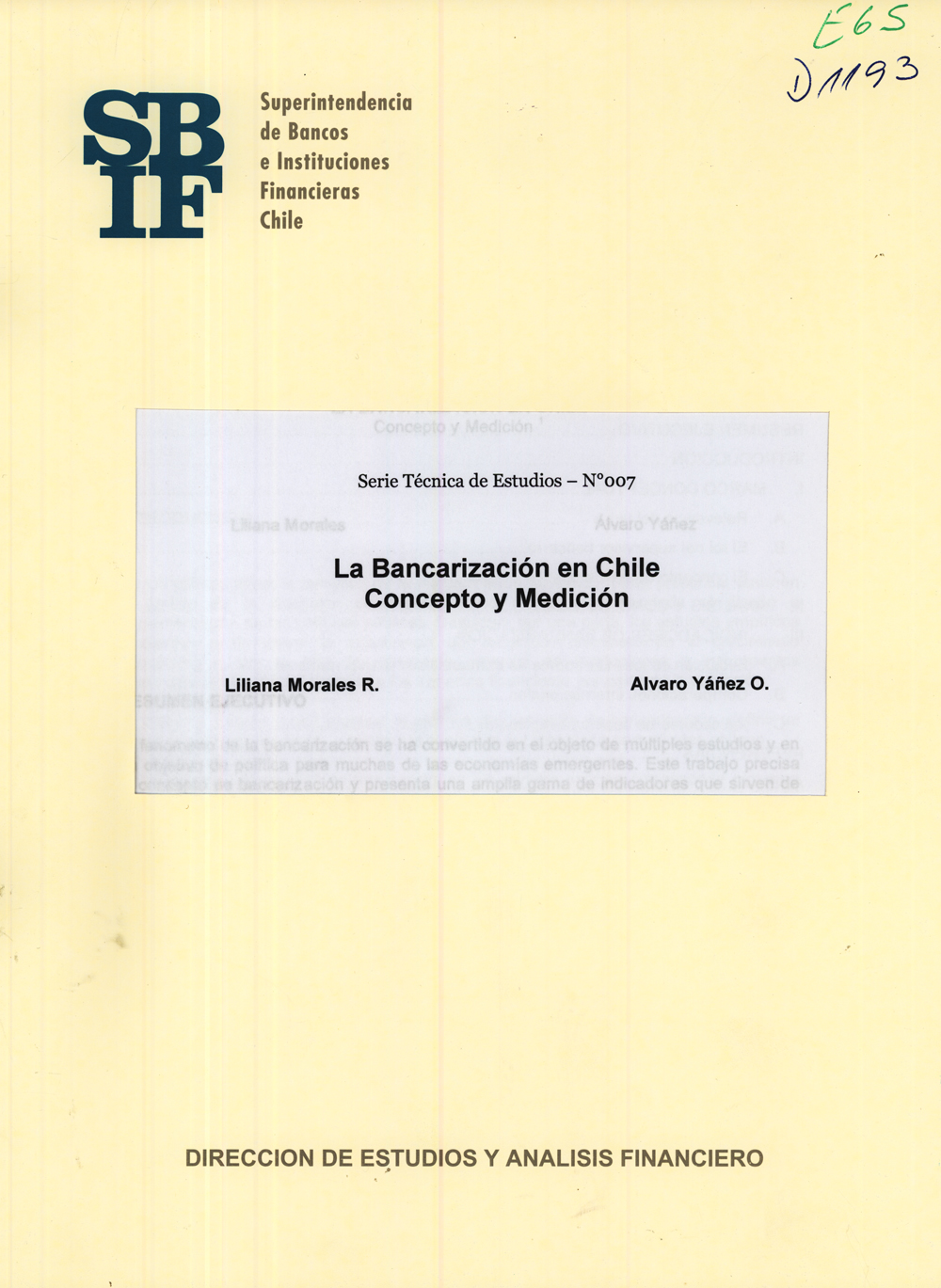 Imagen de la cubierta de La bancarizaci&oacute;n en Chile, concepto y medici&oacute;n