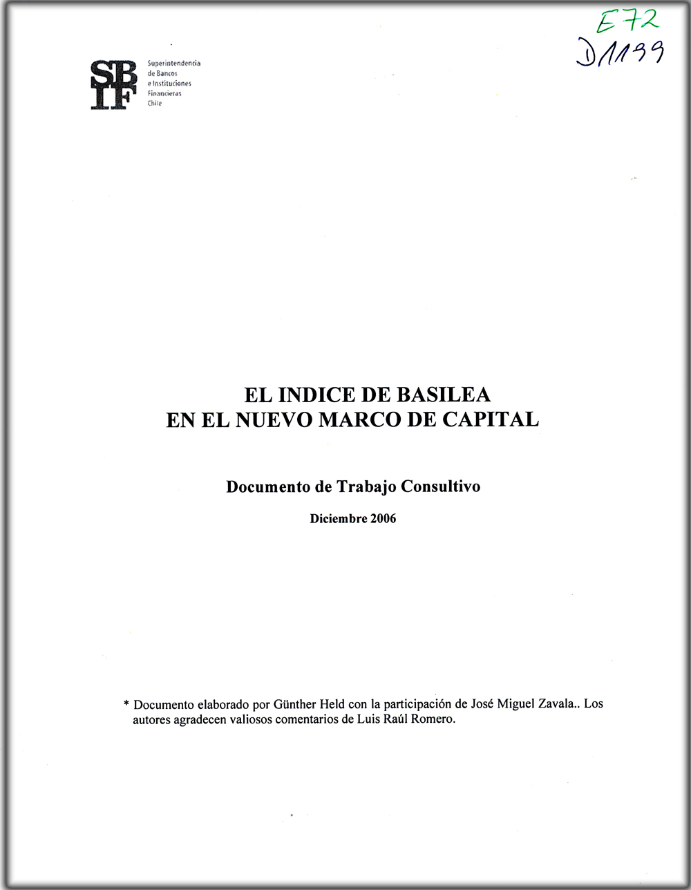 Imagen de la cubierta de El &Iacute;ndice de Basilea en el Nuevo Marco de Capital