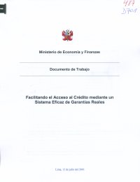 Imagen de la cubierta de Facilitando el acceso al cr&eacute;dito mediante un sistema eficaz de garant&iacute;as reales