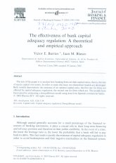 Imagen de la cubierta de The effectiveness of bank capital adequacy regulation: A theoretical and empirical approach.