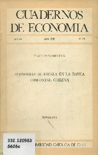 Imagen de la cubierta de Econom&iacute;as de escala en la banca comercial chilena