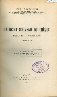 Imagen de la cubierta de Droit noveau du cheque.