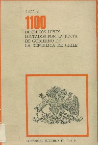 Imagen de la cubierta de 1.051 al 1.100. Decretos leyes dictados por la Junta de Gobierno de la Rep&uacute;blica de Chile