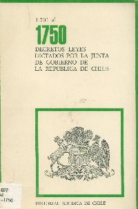 Imagen de la cubierta de 1.701 al 1.750. Decretos leyes dictados por la Junta de Gobierno de la Rep&uacute;blica de Chile