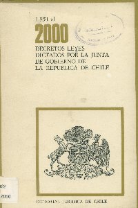 Imagen de la cubierta de 1.951 al 2.000. Decretos leyes dictados por la Junta de Gobierno de la Rep&uacute;blica de Chile