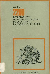 Imagen de la cubierta de 2.151 al 2.200. Decretos leyes dictados por la Junta de Gobierno de la Rep&uacute;blica de Chile