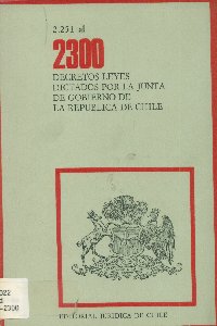 Imagen de la cubierta de 2.251 al 2.300. Decretos leyes dictados por la Junta de Gobierno de la Rep&uacute;blica de Chile