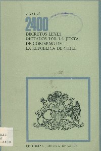 Imagen de la cubierta de 2.351 al 2.400. Decretos leyes dictados por la Junta de Gobierno de la Rep&uacute;blica de Chile