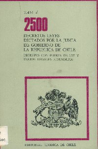 Imagen de la cubierta de 2.451 al 2.500. Decretos leyes dictados por la Junta de Gobierno de la Rep&uacute;blica de Chile