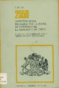 Imagen de la cubierta de 2.501 al 2.550. Decretos leyes dictados por la Junta de Gobierno de la Rep&uacute;blica de Chile