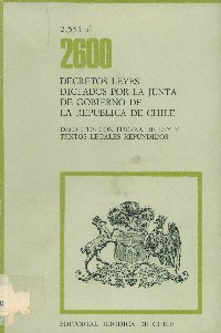 Imagen de la cubierta de 2.551 al 2.600. Decretos leyes dictados por la Junta de Gobierno de la Rep&uacute;blica de Chile