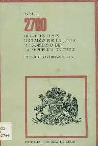 Imagen de la cubierta de 2.651 al 2.700. Decretos leyes dictados por la Junta de Gobierno de la Rep&uacute;blica de Chile