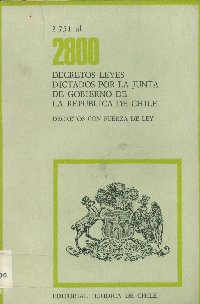 Imagen de la cubierta de 2.751 al 2.800. Decretos leyes dictados por la Junta de Gobierno de la Rep&uacute;blica de Chile