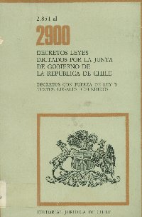 Imagen de la cubierta de 2.851 al 2.900. Decretos leyes dictados por la Junta de Gobierno de la Rep&uacute;blica de Chile