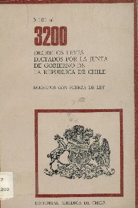 Imagen de la cubierta de 3.101 al 3.200. Decretos leyes dictados por la Junta de Gobierno de la Rep&uacute;blica de Chile