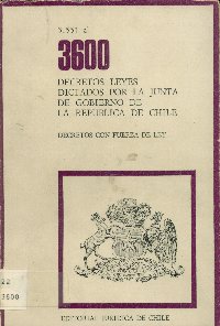 Imagen de la cubierta de 3.551 al 3.600. Decretos leyes dictados por la Junta de Gobierno de la Rep&uacute;blica de Chile