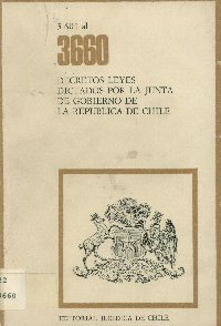 Imagen de la cubierta de 3.601 al 3.660. Decretos leyes dictados por la Junta de Gobierno de la Rep&uacute;blica de Chile