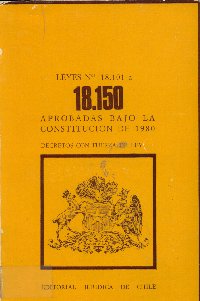 Imagen de la cubierta de Leyes N&ordm; 18.101 a la 18.150. Aprobadas bajo la constituci&oacute;n de 1980
