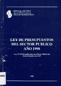 Imagen de la cubierta de Ley de presupuestos del sector público año 1998.
