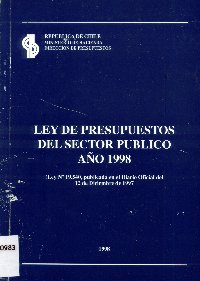 Imagen de la cubierta de Ley de presupuestos del sector p&uacute;blico a&ntilde;o 1998.