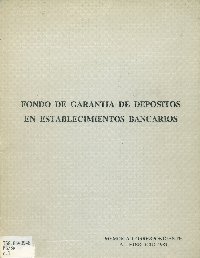 Imagen de la cubierta de Fondo de garant&iacute;a de d&eacute;positos en establecimientos bancarios.