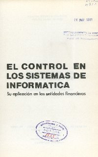 Imagen de la cubierta de El control en los sistemas de inform&aacute;tica.