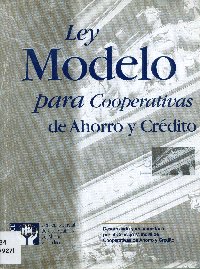 Imagen de la cubierta de Ley modelo para cooperativas de ahorro y cr&eacute;dito