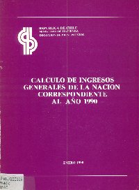 Imagen de la cubierta de Calculo de ingresos generales de la naci&oacute;n correspondiente al a&ntilde;o 1990