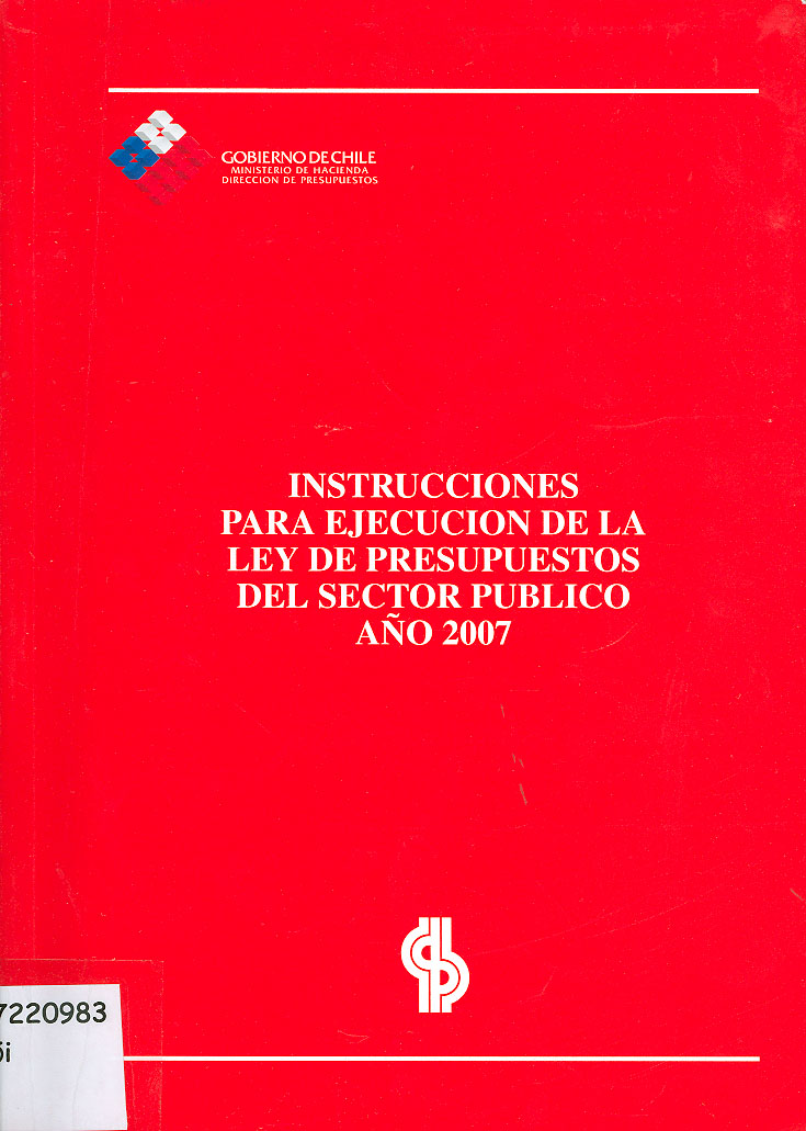 Imagen de la cubierta de Instrucciones para ejecuci&oacute;n de la ley de presupuestos del sector p&uacute;blico a&ntilde;o 2007