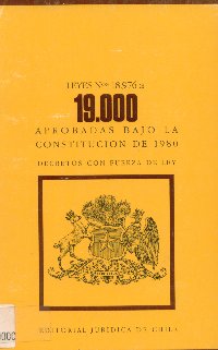 Imagen de la cubierta de Leyes N&ordm; 18.976 a 19.000, aprobadas baja la constituci&oacute;n de 1980.