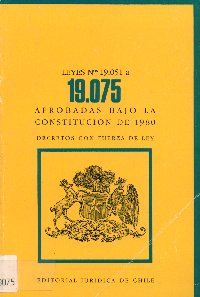 Imagen de la cubierta de Leyes N&ordm; 19.051 a 19.075, aprobadas bajo la constituci&oacute;n de 1980.