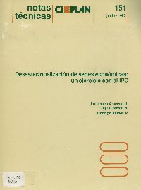 Imagen de la cubierta de Desestacionalizaci&oacute;n de series econ&oacute;micas: un ejercicio con el IPC