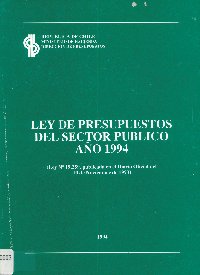 Imagen de la cubierta de Ley de presupuestos del sector p&uacute;blico a&ntilde;o 1994