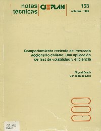 Imagen de la cubierta de Comportamiento reciente del mercado accionario chileno: