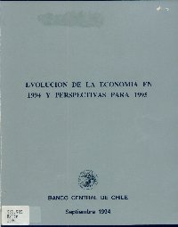 Imagen de la cubierta de Evoluci&oacute;n de la econom&iacute;a en 1994 y perspectivas para 1995