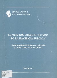 Imagen de la cubierta de Exposici&oacute;n sobre el estado de la Hacienda P&uacute;blica.