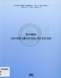 Imagen de la cubierta de Informe gesti&oacute;n financiera del Estado