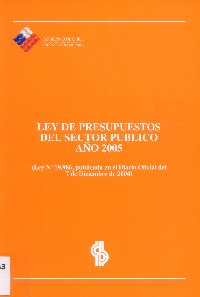 Imagen de la cubierta de Ley de presupuestos del sector p&uacute;blico a&ntilde;o 2005.