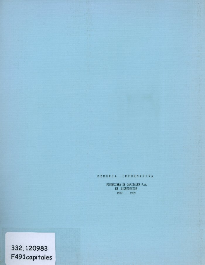 Imagen de la cubierta de Financiera de Capitales S.A. en liquidaci&oacute;n 1982-1989