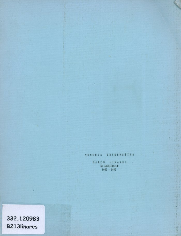 Imagen de la cubierta de Banco Linares en liquidaci&oacute;n 1982-1989