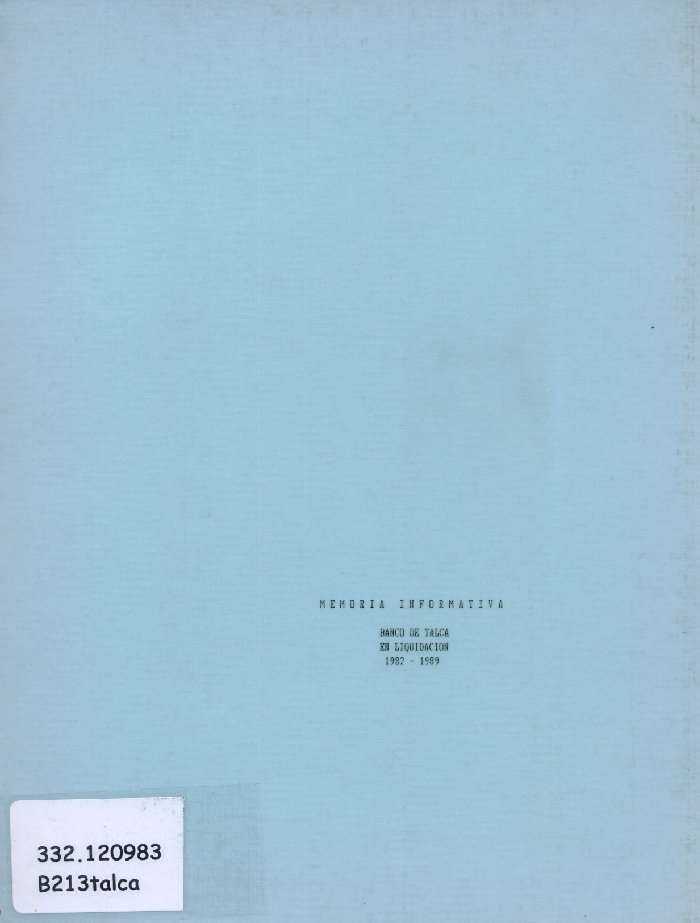 Imagen de la cubierta de Banco Talca en liquidaci&oacute;n 1982-1989