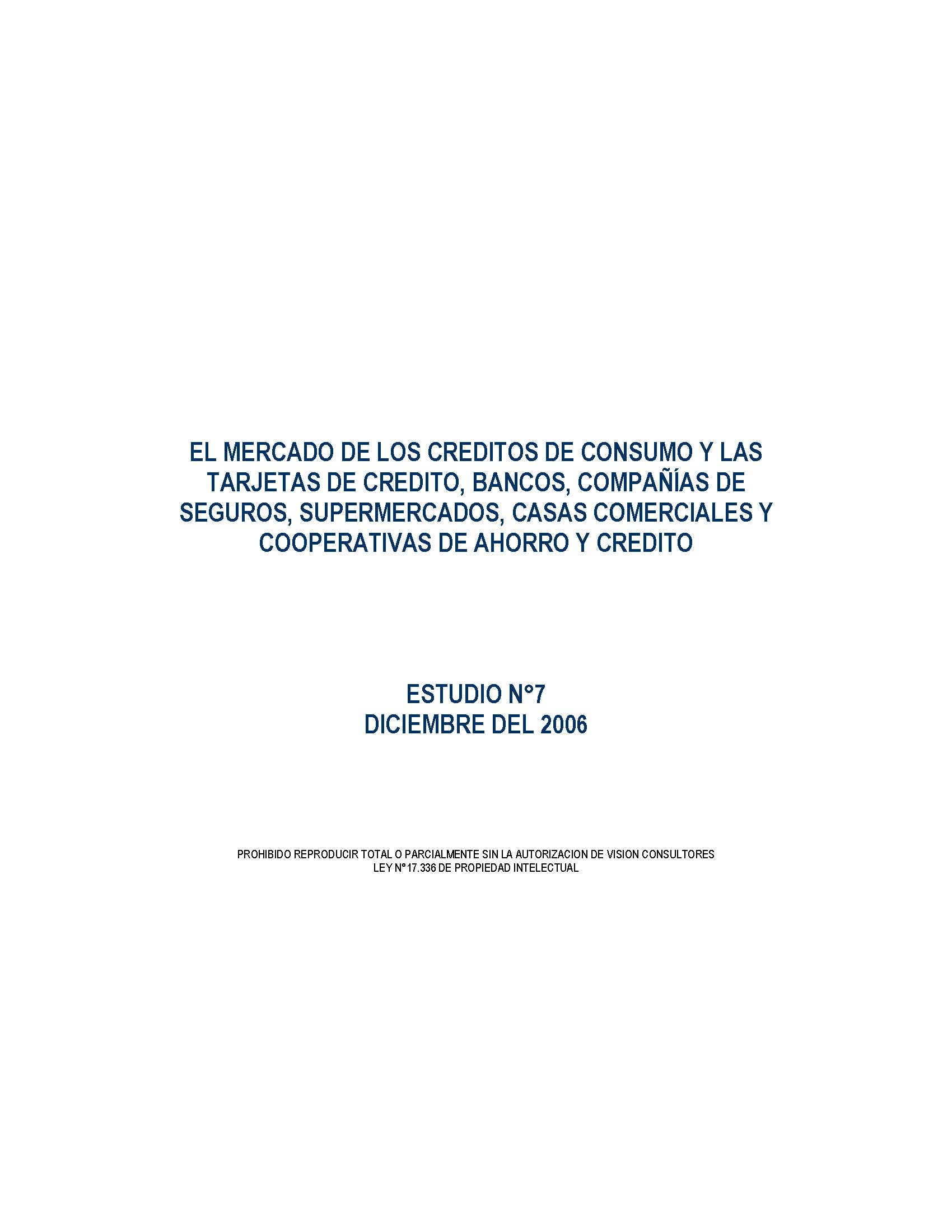 Imagen de la cubierta de El mercado de los cr&eacute;ditos de consumo, bancos y casas comerciales: evoluci&oacute;n reciente y perspectivas