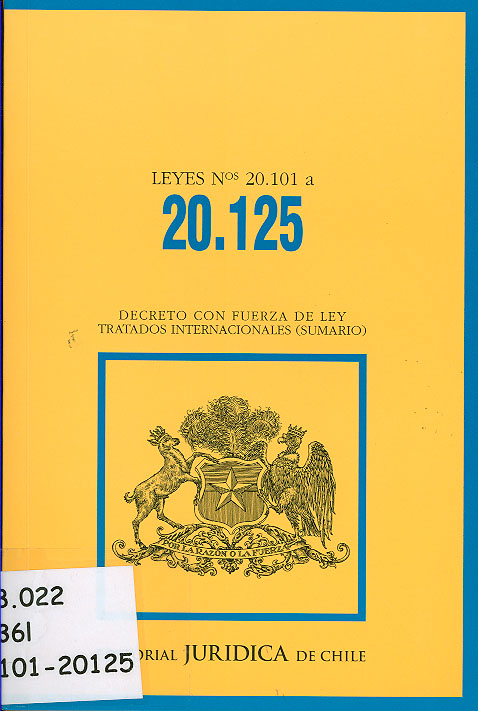 Imagen de la cubierta de Leyes N&ordm; 20.101 a 20.125