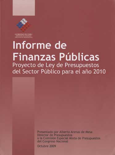 Imagen de la cubierta de Informe de finanzas p&uacute;blicas.